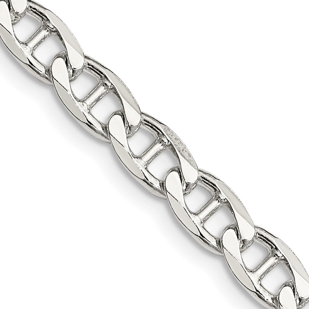 Sterling Silver 5.7mm Diamond-cut Flat Anchor Curb Chain