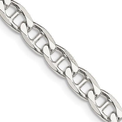 Sterling Silver 5.7mm Diamond-cut Flat Anchor Curb Chain