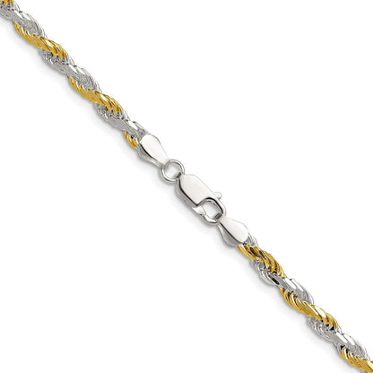 Sterling Silver And Vermeil 3.5mm Diamond-cut Rope Chain