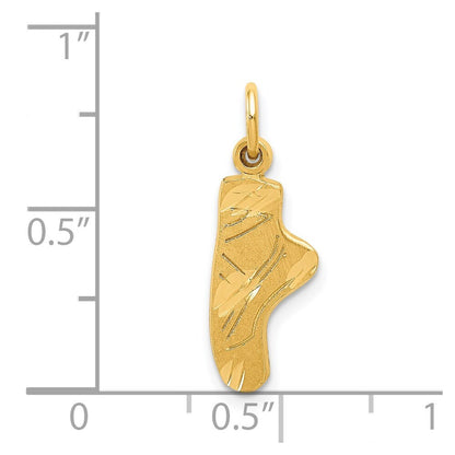 14k Yellow Gold Ballet Slipper Charm Pendant for Women