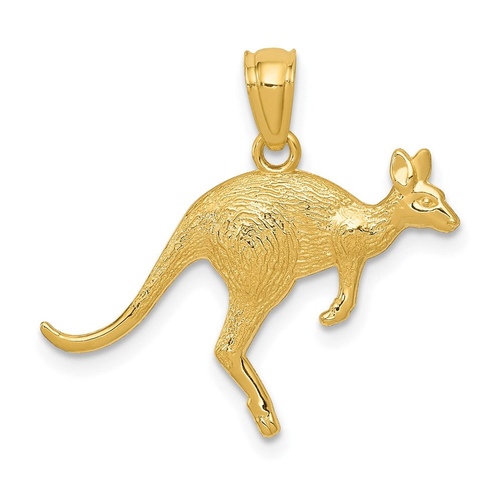 14k Yellow Gold  Textured Kangaroo Pendant