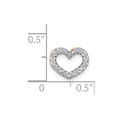 14k Rose Gold 1/15ct. Diamond Heart Chain Slide Pendant for Women