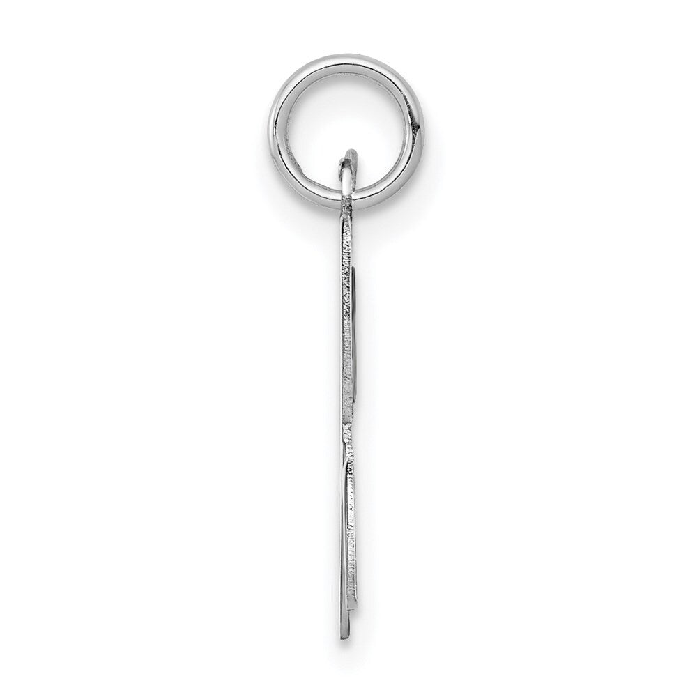 14k White Gold Script Letter H Initial Charm Pendant for Women