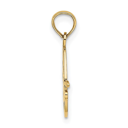 14k Yellow Gold Paint Pallet and Brushes Charm