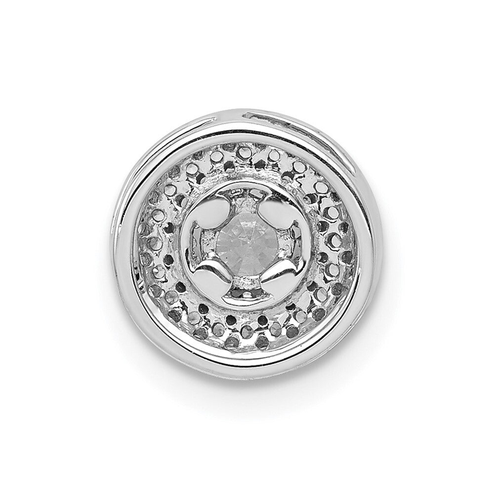 14k White Gold 4.1mm Center 1/4ct. Diamond Semi-mount Chain Slide Pendant