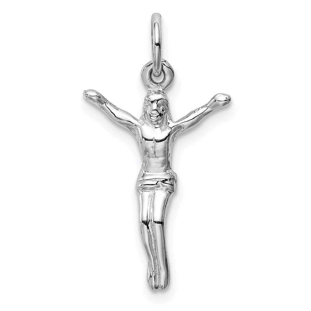 14k White Gold Jesus Charm Pendant for Women