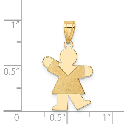 14k Yellow Gold Girl Charm Pendant for Women
