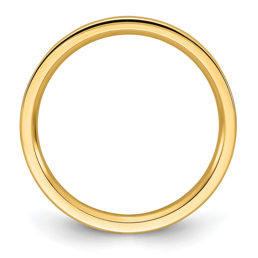 14K Yellow Gold 2mm Standard Weight Flat Comfort Fit Wedding Band Size 5