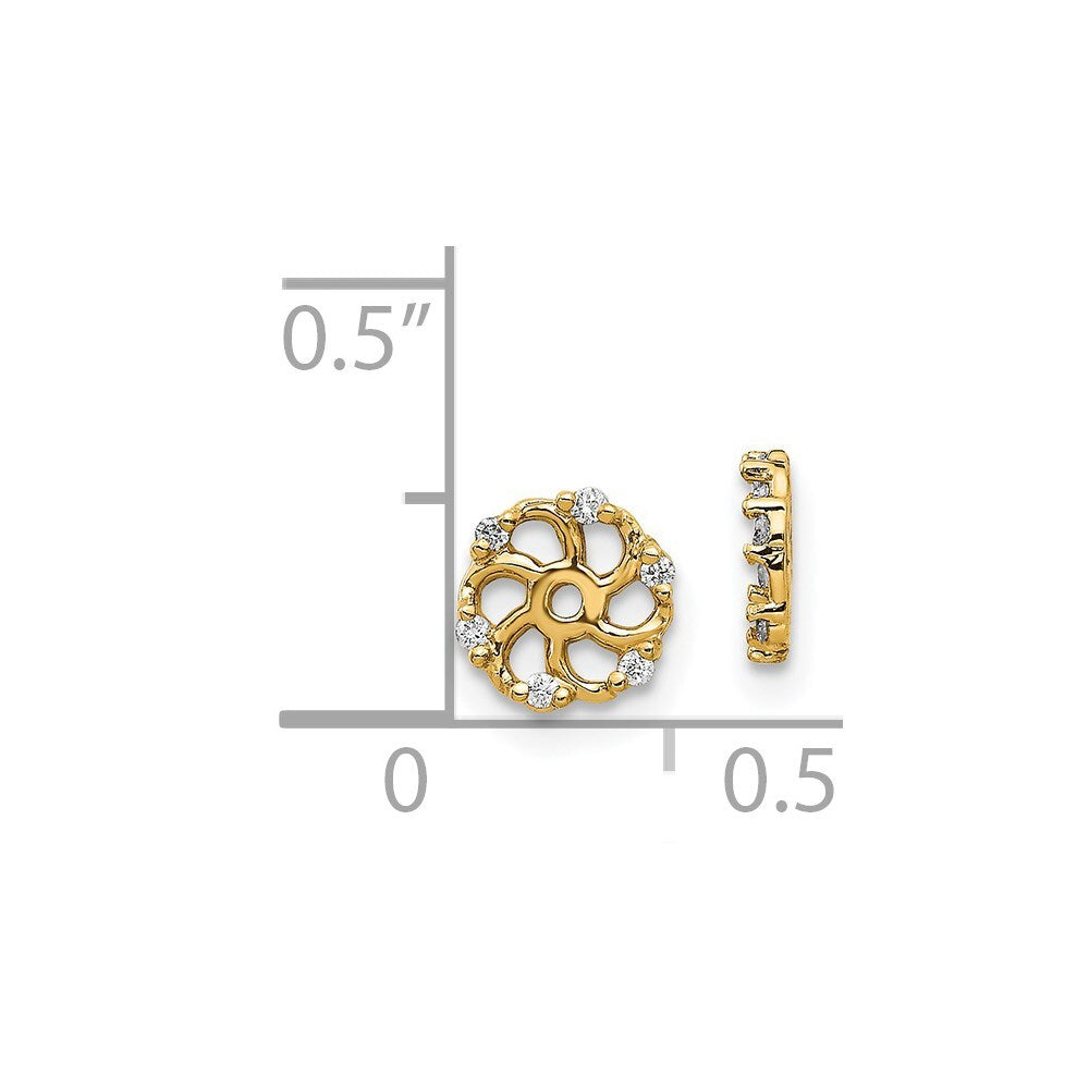 14k Yellow Gold AA Diamond Earring Jacket Gift for Women