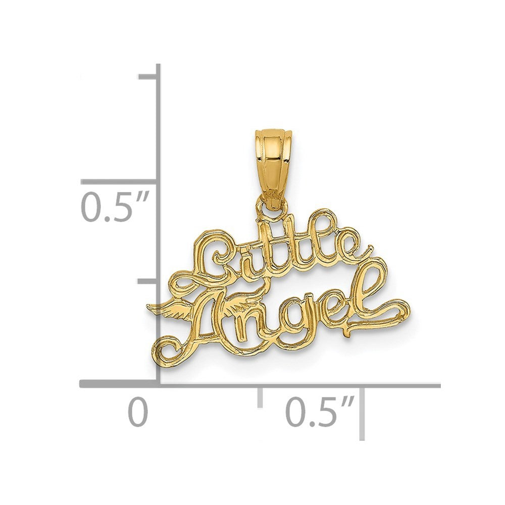 14k Yellow Gold LITTLE ANGEL Charm Pendant