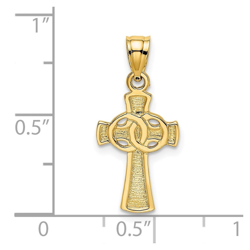 14k Yellow Gold Solid Cross Eternity Rings Cross Charm Pendant