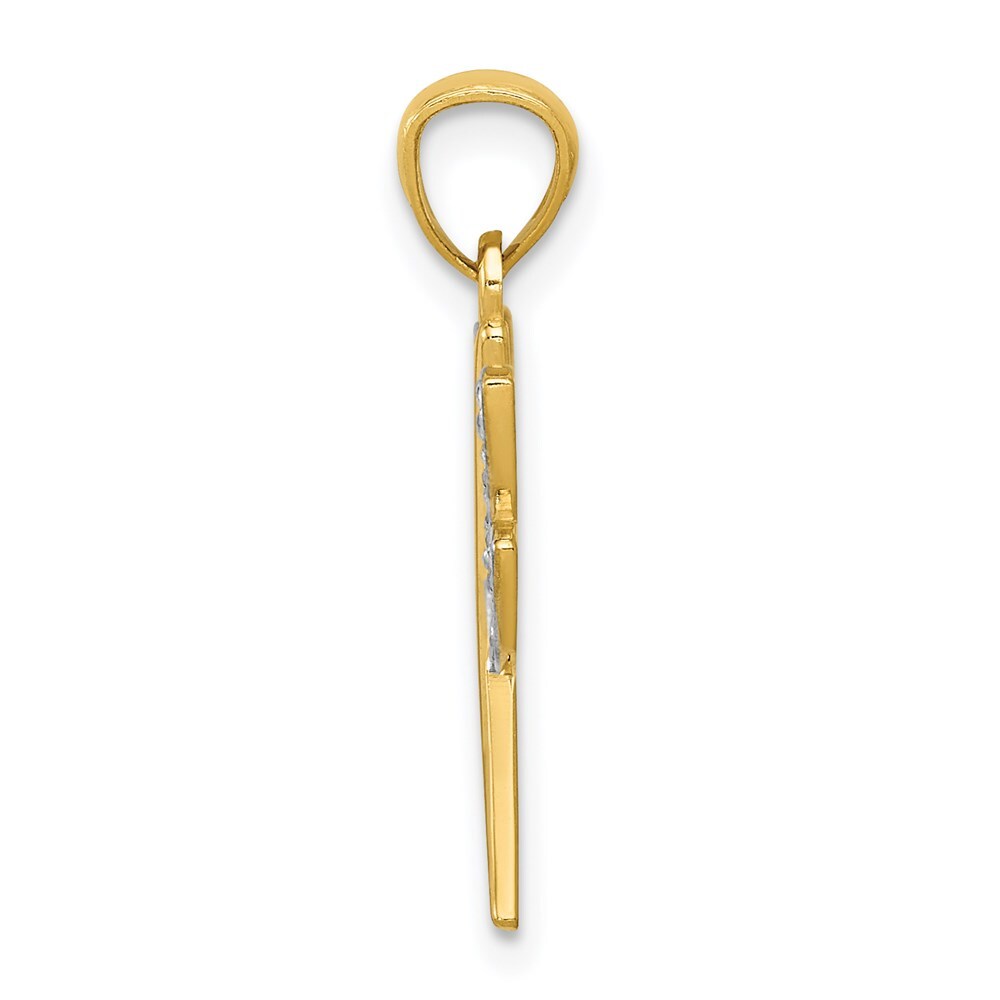 14k Yellow Gold Rhodium Dragonfly Pendant for Women