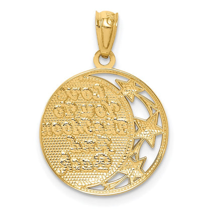 14k Yellow Gold  Rhodium LOVE YOU TO THE MOON AND BACK Pendant for Women