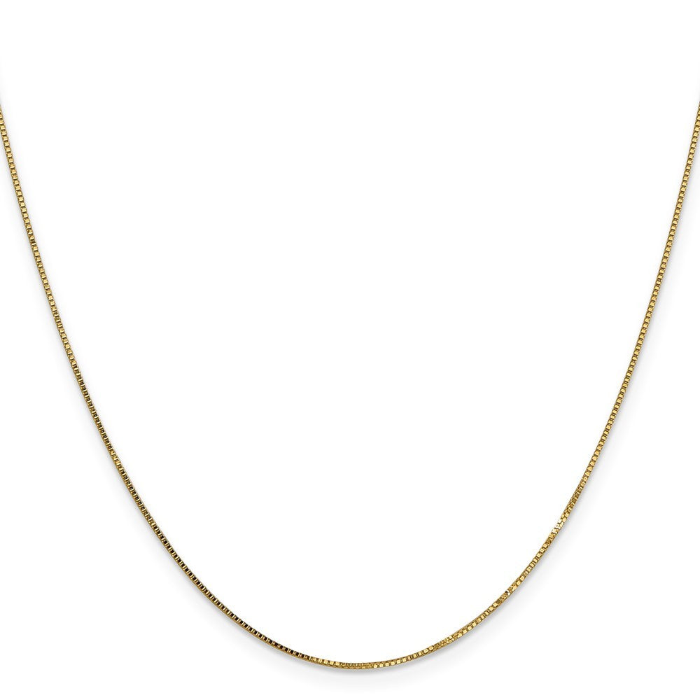 14k Yellow Gold 14 inch .7mm Box with Spring Ring Clasp Chain Necklace