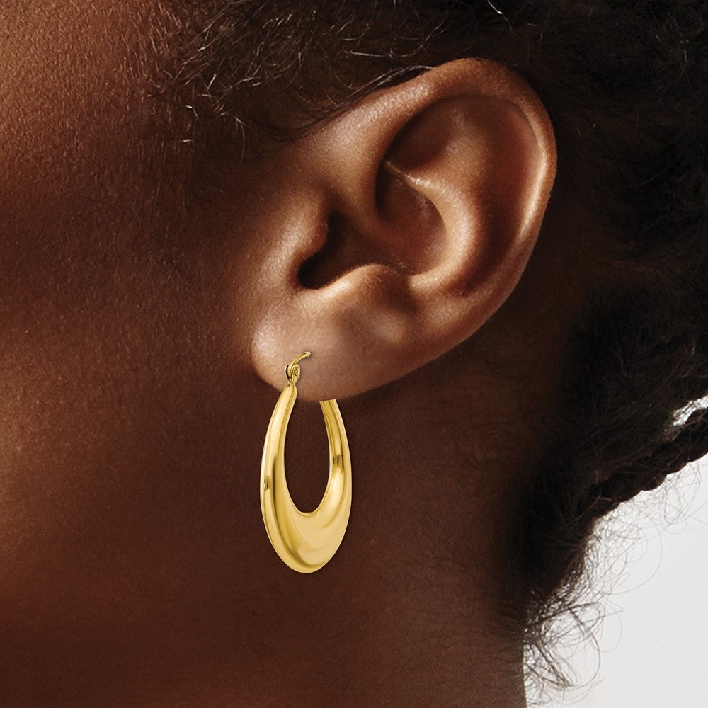 14k Yellow Gold Polished Hoop Earrings