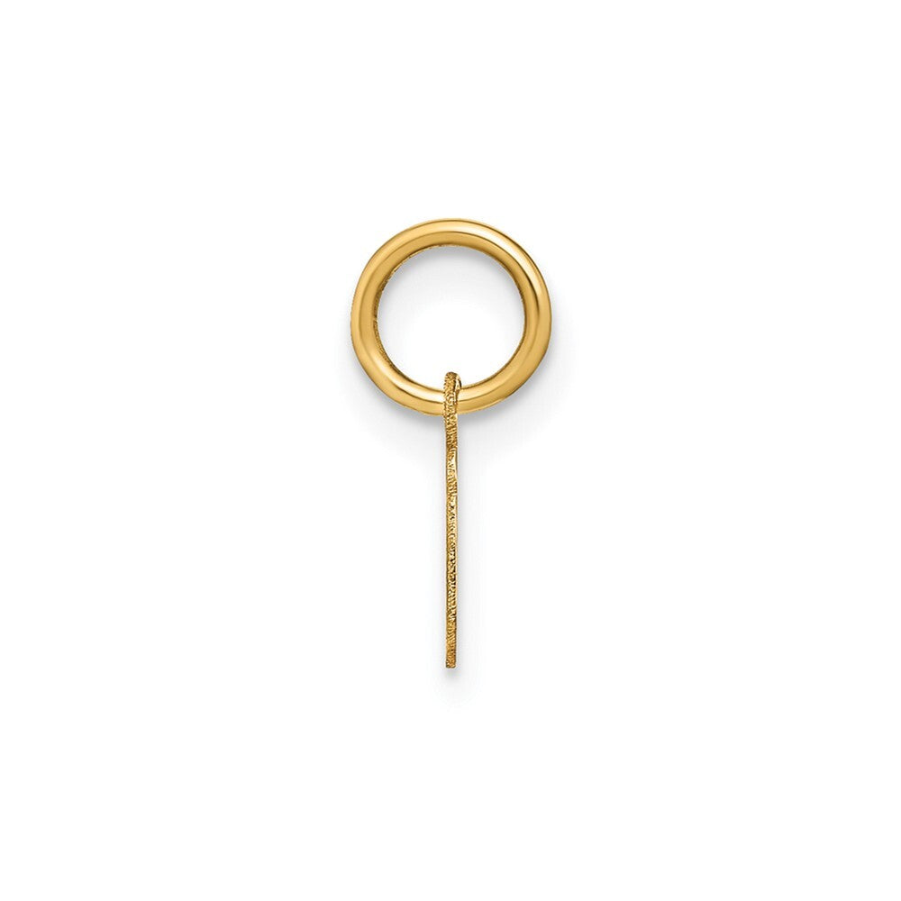 14k Yellow Gold Lower case Letter I Initial Charm Pendant