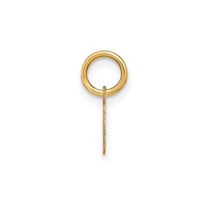14k Yellow Gold Lower case Letter I Initial Charm Pendant