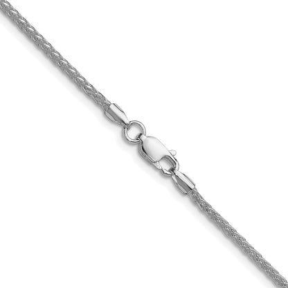 Sterling Silver Rhodium-plated 2.0mm 8 Sided Diamond-cut Double Spiga Chain