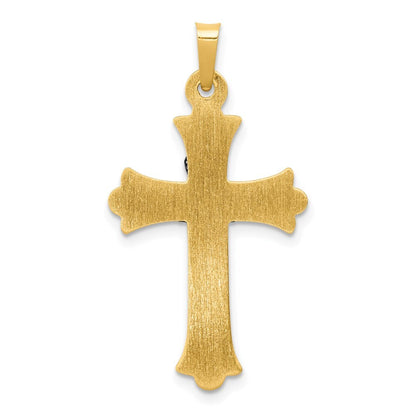 14k Two-tone Gold Claddagh Cross Pendant for Women