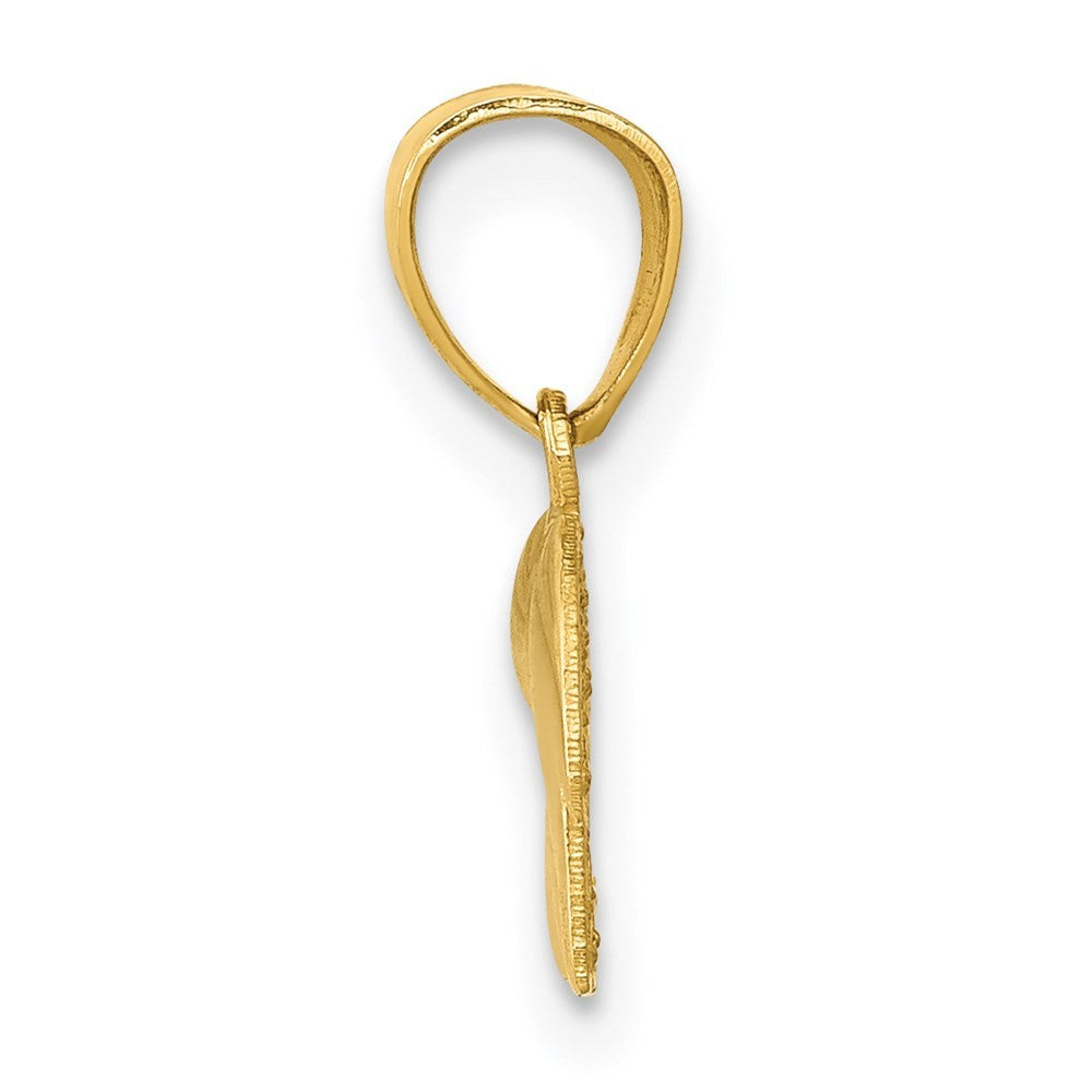 14k Yellow Gold Polished Elephant Pendant
