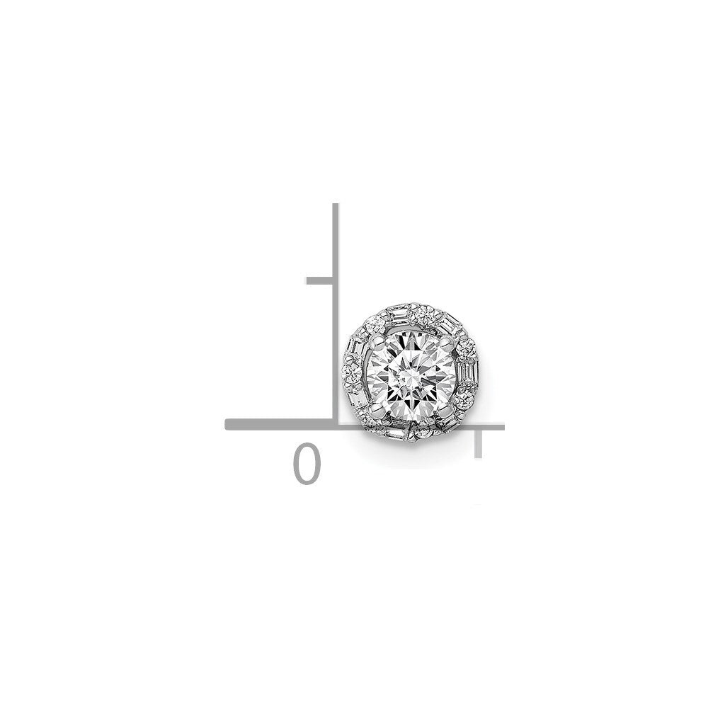 14k White Gold 4.1mm Center 1/20ct. Diamond Semi-mount Chain Slide Pendant