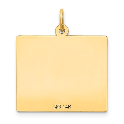 14k Yellow Gold Wednesday the First Day Calendar Pendant