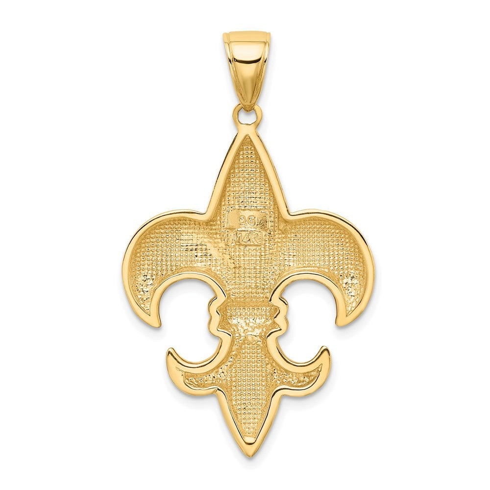 14k Yellow Gold Large Fleur-De-Lis Pendant
