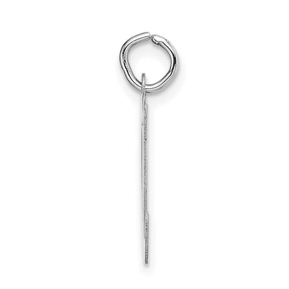 14k White Gold Large Script Letter M Initial Charm Pendant for Women
