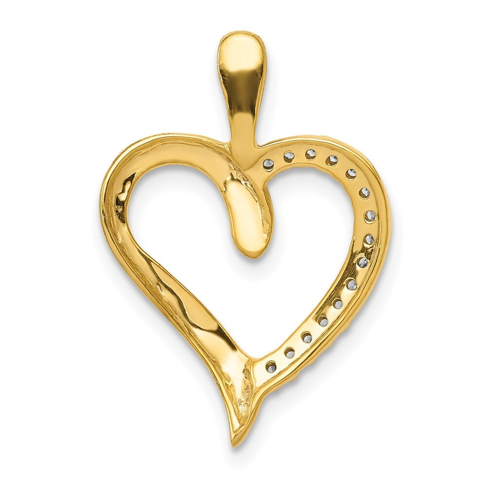 14k Yellow Gold 1/10ct. Diamond Heart Pendant for Women