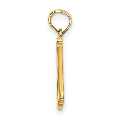 14k Yellow Gold Script Letter N Initial Pendant