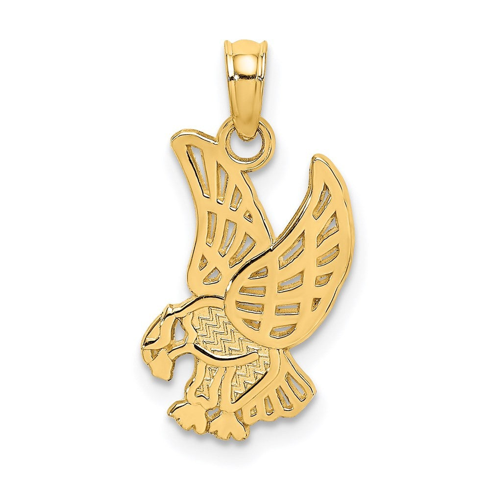 14k Yellow Gold Eagle Landing Charm