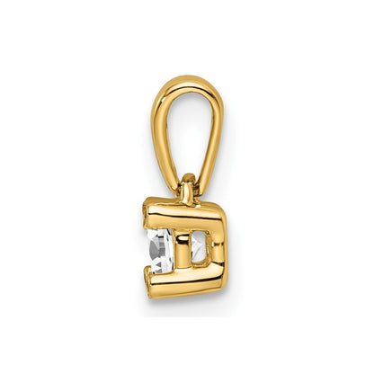 14k Yellow Gold Family Jewelry Diamond Semi-Set Pendant