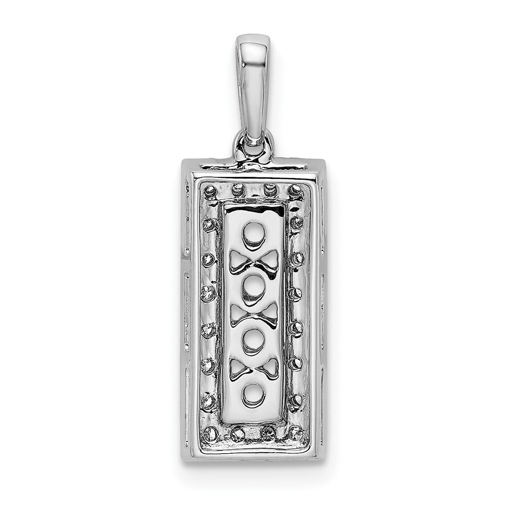 14K White Gold Family Jewelry Diamond Semi-Set Pendant