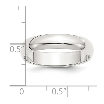 Sterling Silver 5mm Half Round Size 11 Band Ring