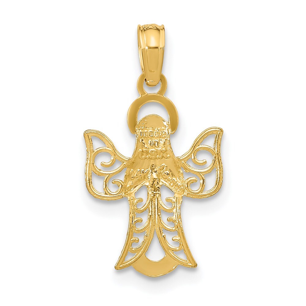 14k Yellow Gold Angel Pendant for Women