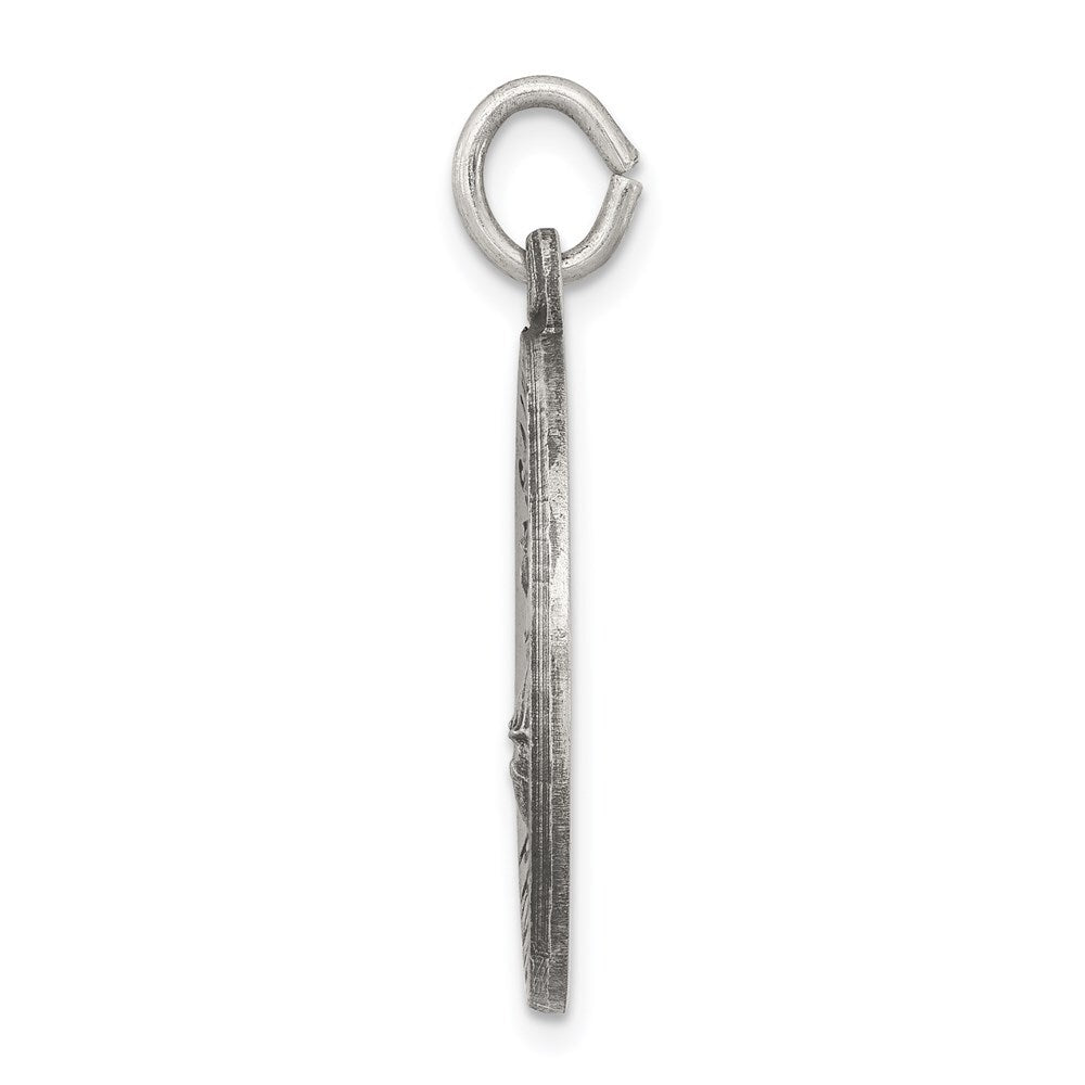 Sterling Silver Antiqued Saint Florian Medal Pendant