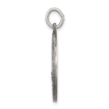 Sterling Silver Antiqued Saint Florian Medal Pendant