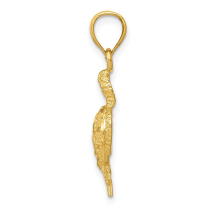 14k Yellow Gold Turtle Pendant for Women