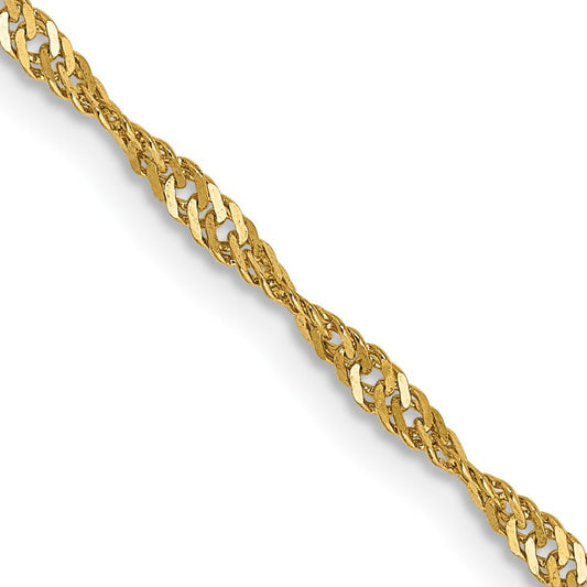 14k Yellow Gold 22 inch 1.70mm Singapore Chain Necklace