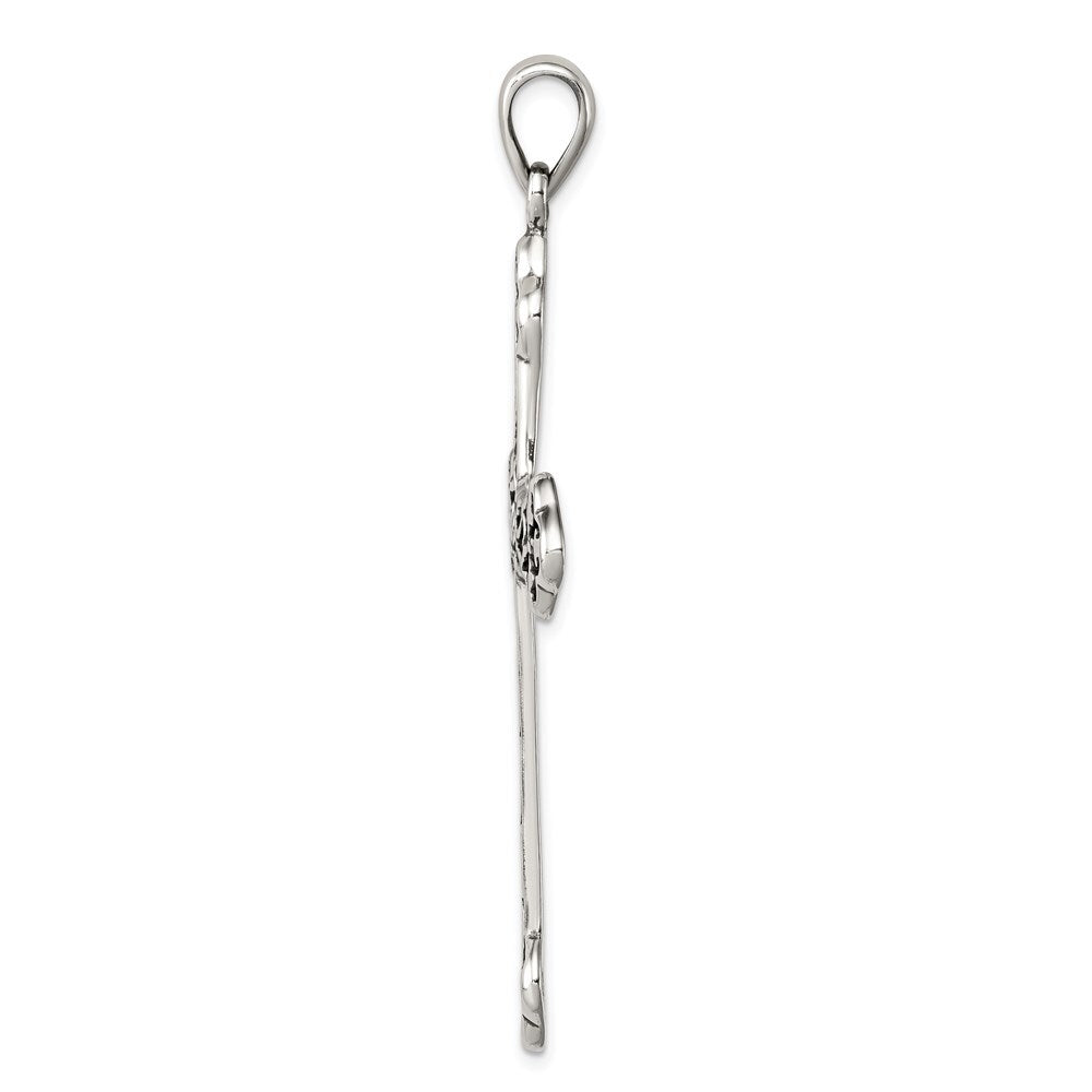 Sterling Silver Antiqued Thorn Cross Pendant Holiday Gift for Women
