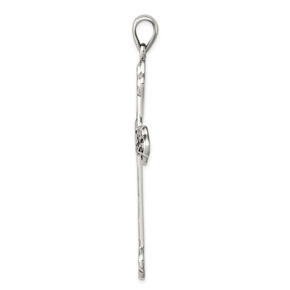 Sterling Silver Antiqued Thorn Cross Pendant Holiday Gift for Women