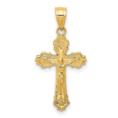 14k Yellow Gold Small Crucifix Charm Pendant for Women