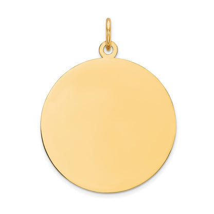 14k Yellow Gold Plain .011 Gauge Circular Engravable Disc Charm