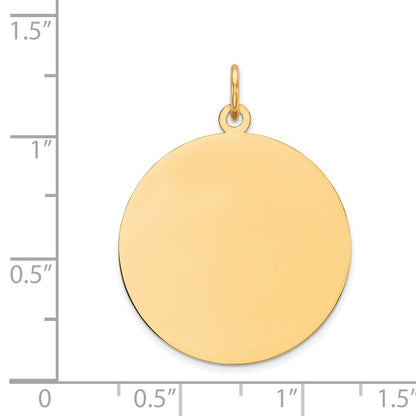 14k Yellow Gold Plain .013 Gauge Circular Engravable Disc Charm
