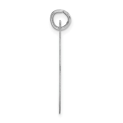 14k White Gold Large Fancy Script Letter I Initial Charm Pendant