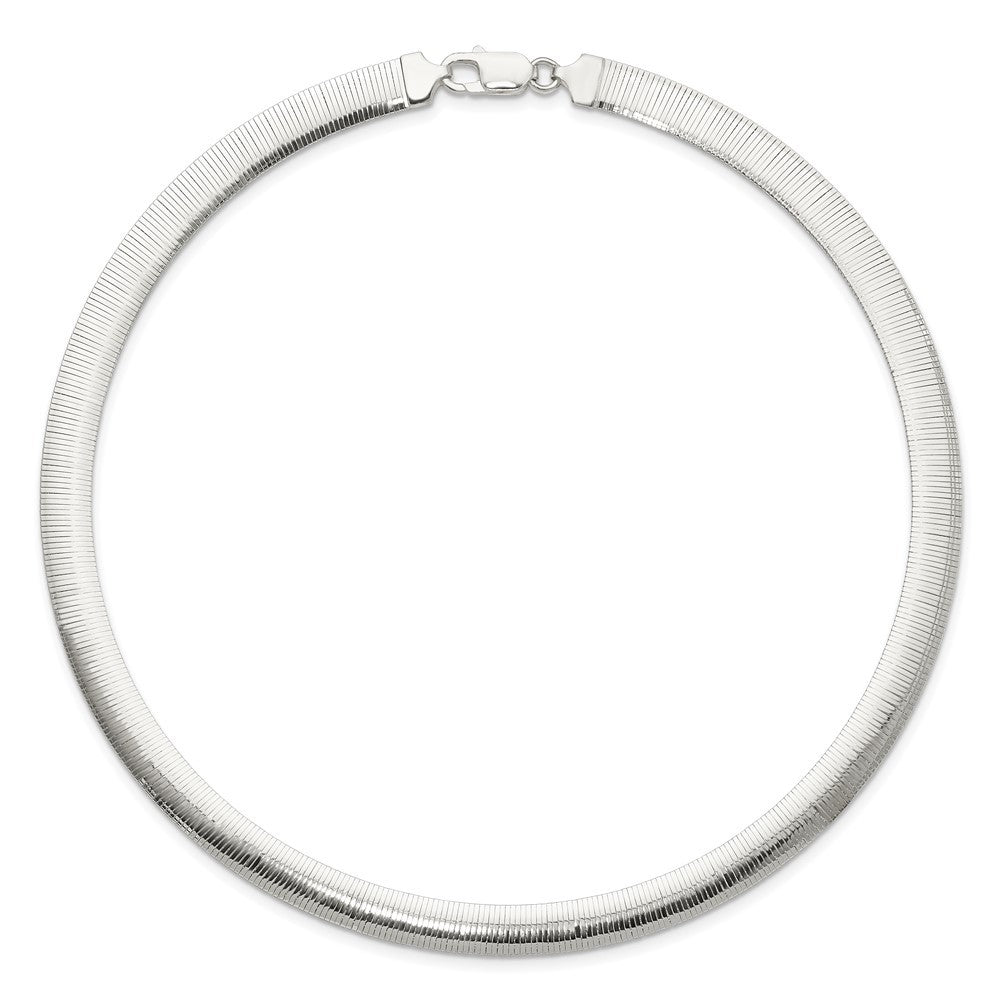 Sterling Silver 8mm Polished Cubetto/Diamond-Cut Reversible Necklace