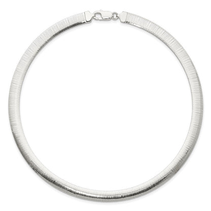 Sterling Silver 8mm Polished Cubetto/Diamond-Cut Reversible Necklace