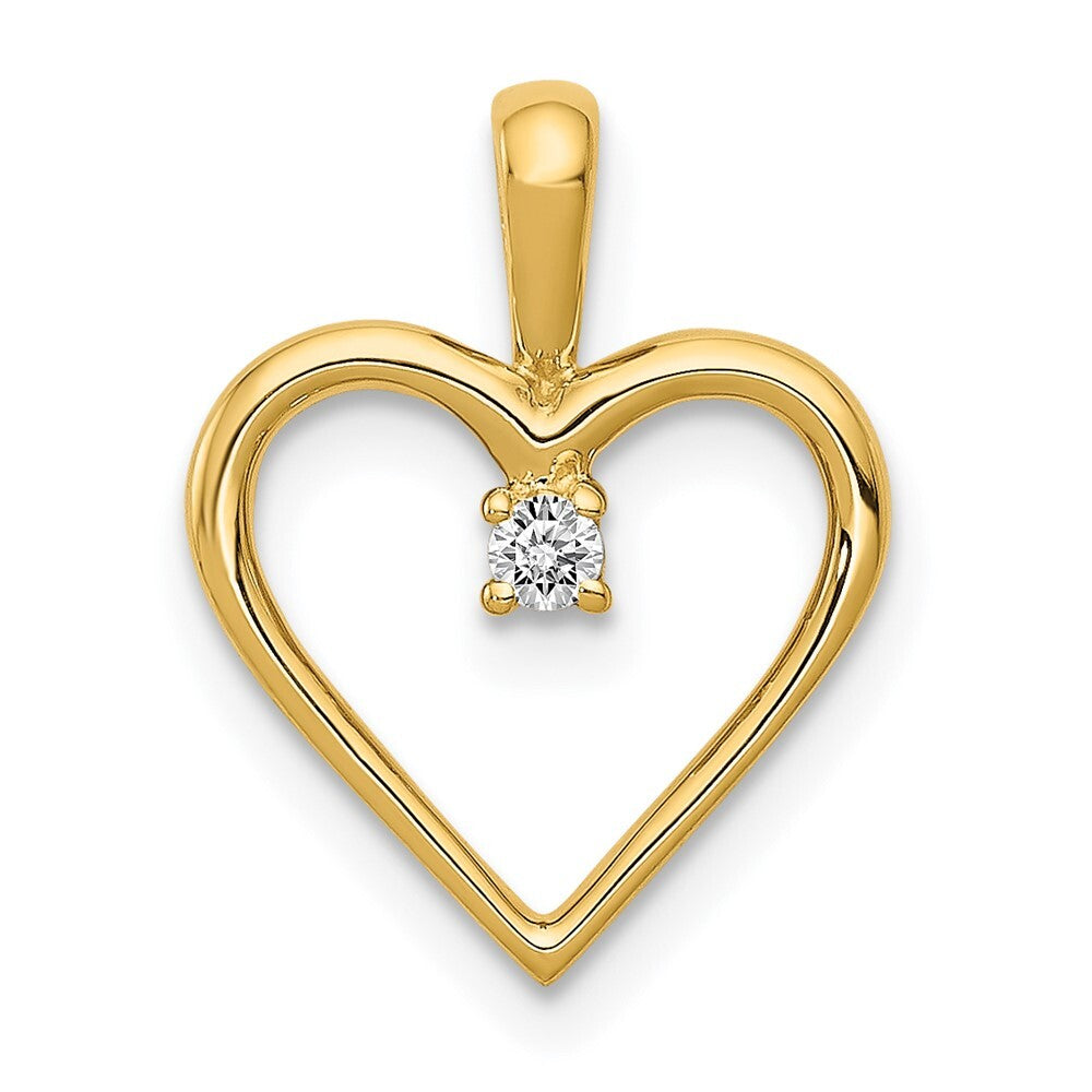 14k Yellow Gold Heart Pendant Mounting for Women