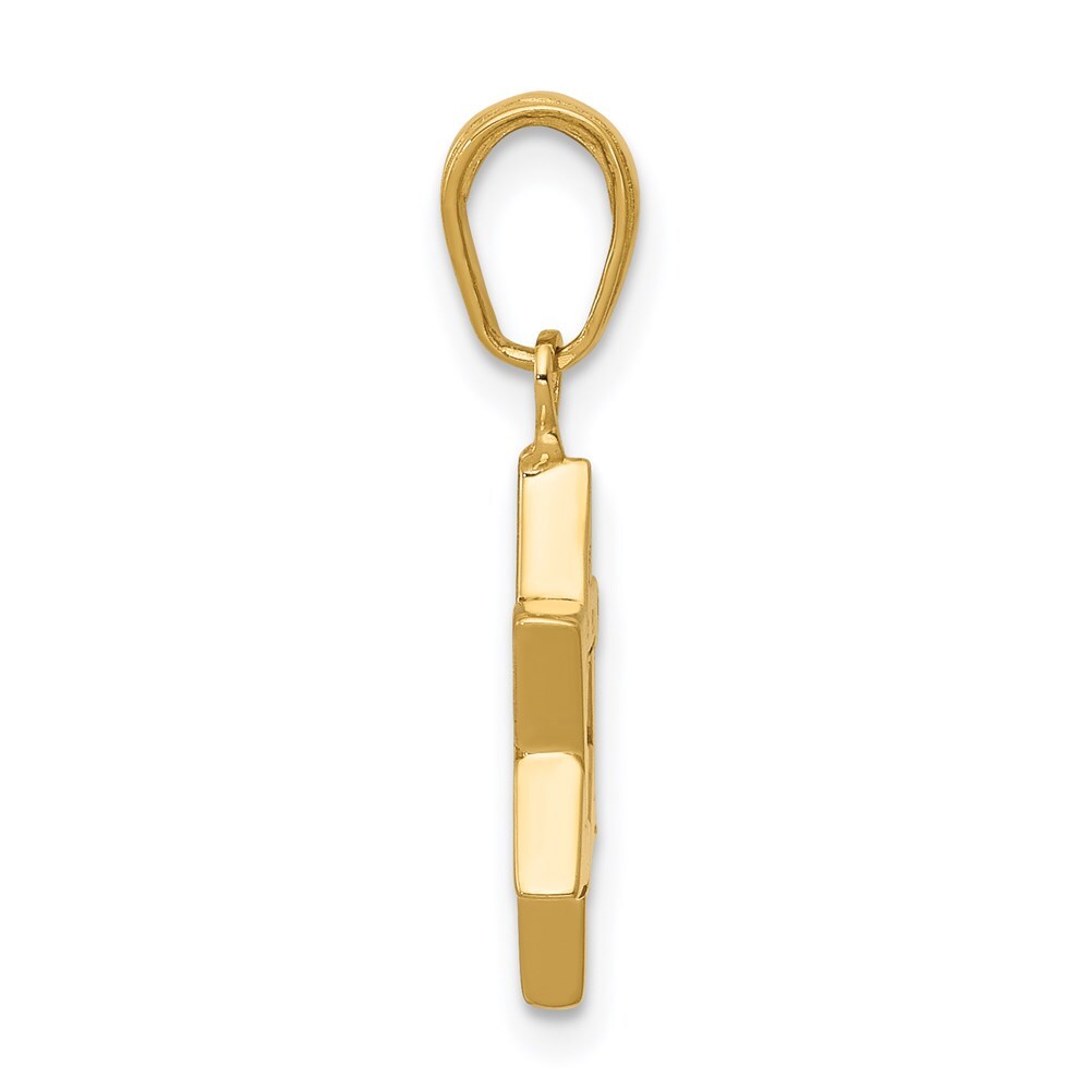 14k Yellow Gold Polished Star of David Pendant for Women