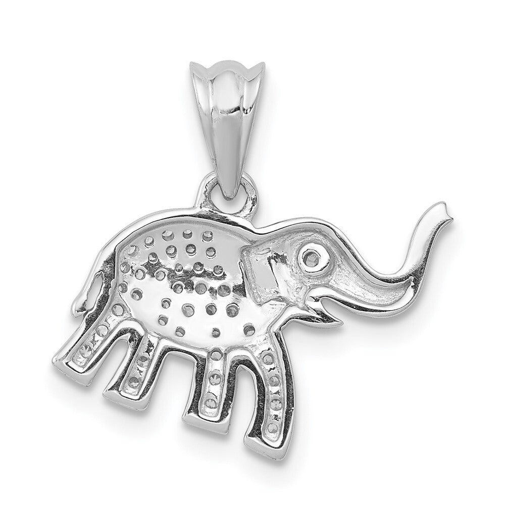14k White Gold Diamond Elephant Pendant for Women